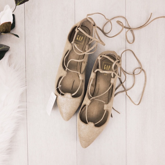 GAP Shoes - G A P • Lace Up Ballet Flats
